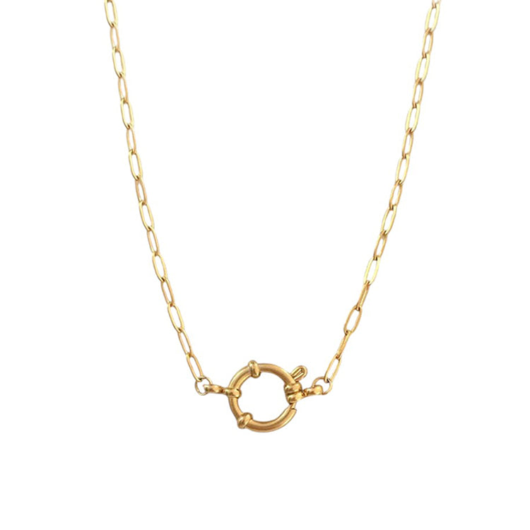 Necklace | Gold Dainty Paperclip Front Clasp