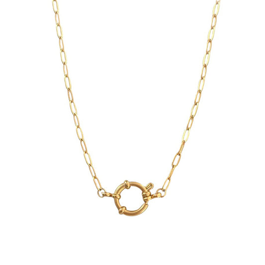 Necklace | Gold Dainty Paperclip Front Clasp