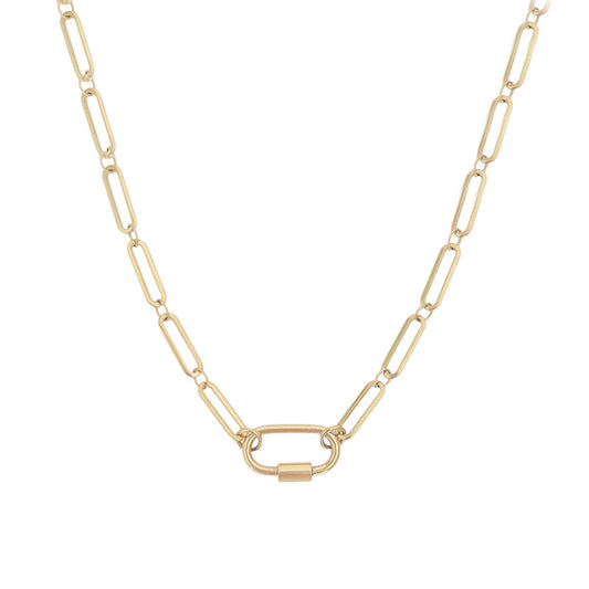 Necklace | Gold Paperclip Front Clasp