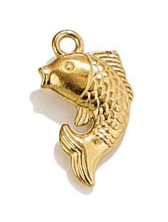 Small Vertical Fish Gold