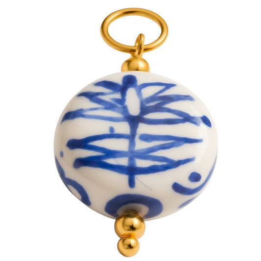 Off White And Blue Bead