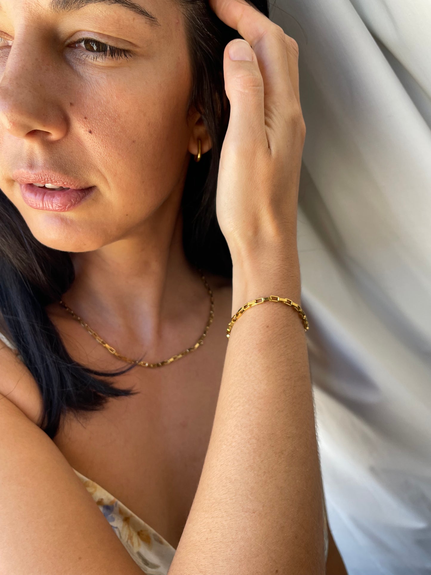 Necklace | Gold Square Link Chain