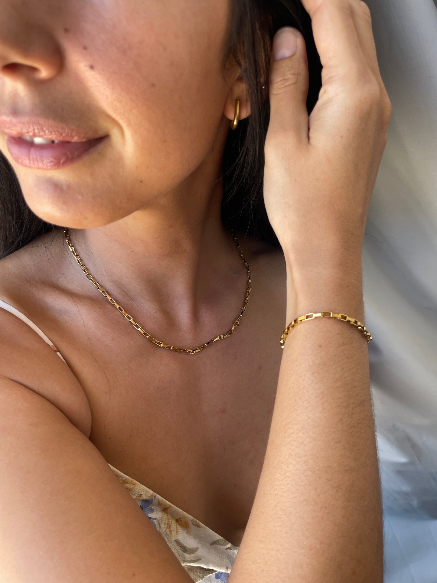 Necklace | Gold Square Link Chain