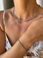 Silver Squarelink Necklace & Bracelet Set