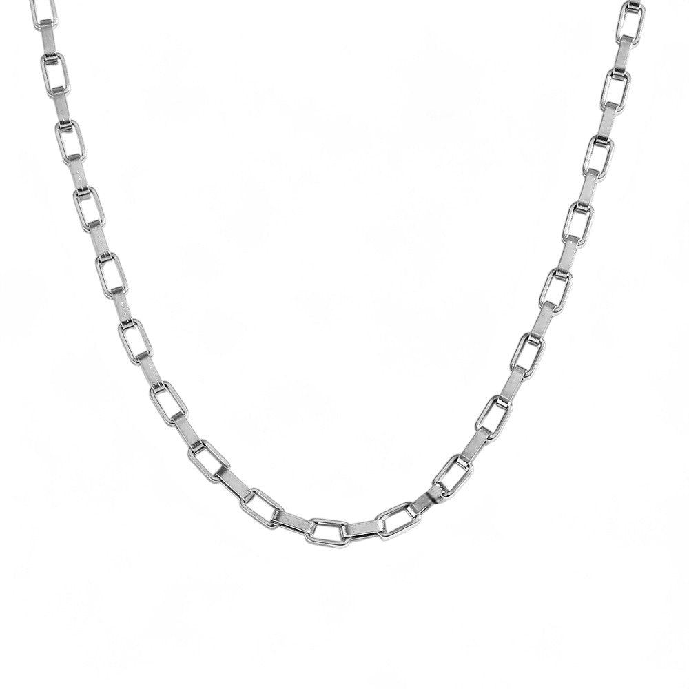 Silver Squarelink Necklace & Bracelet Set