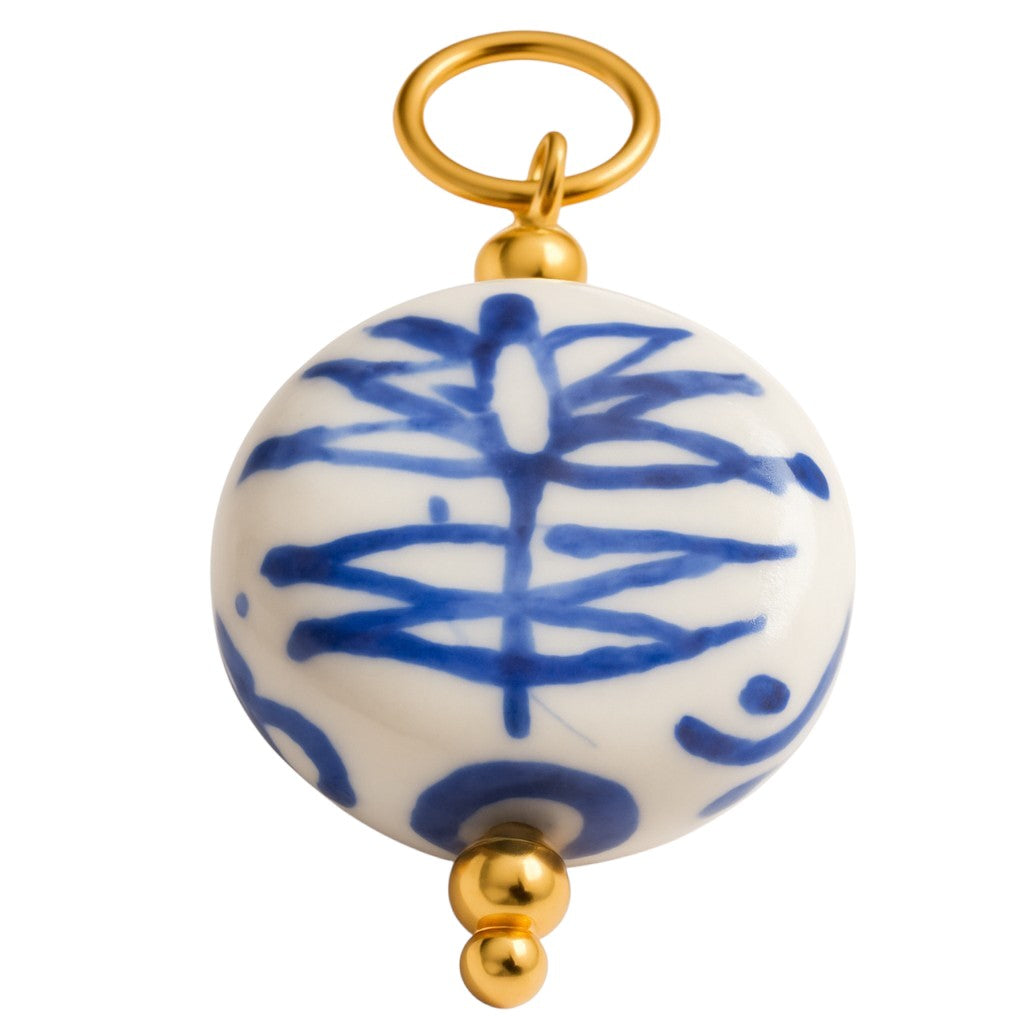 Off White And Blue Bead